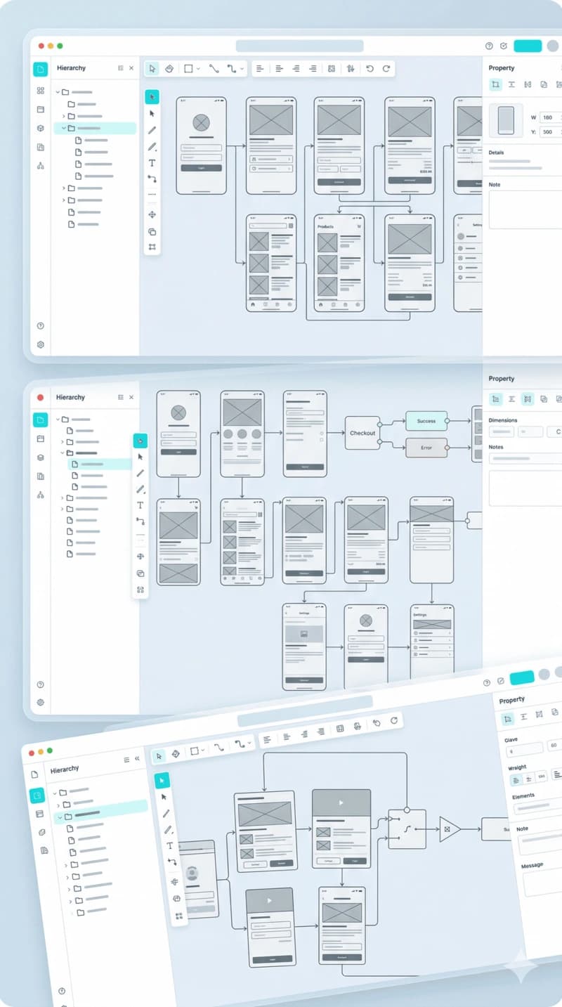 UI kit si prototip pentru design system, componente reutilizabile si validare vizuala a produsului